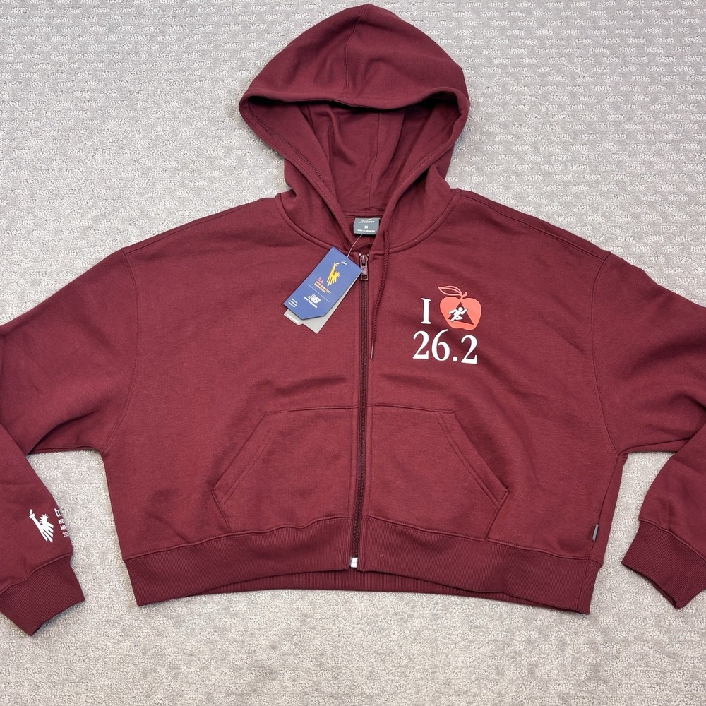 New Balance Official Womens NYC Marathon 2025 Full Zip Hooded Jacket Sz M